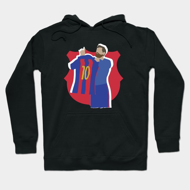 Messi No.10 Barcelona Iconic Celebration Hoodie by Jackshun